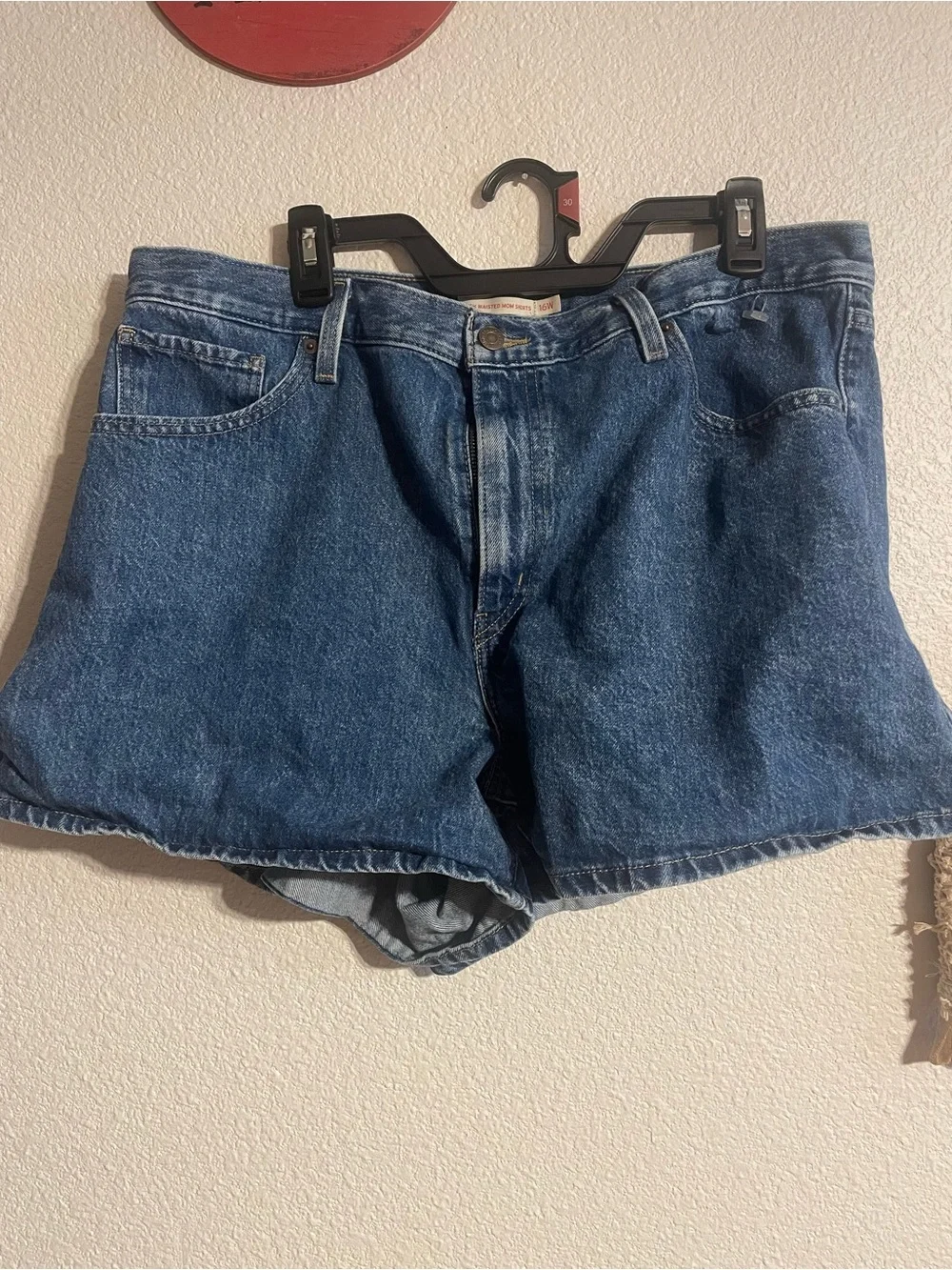 Levi's Medium Blue Denim High-Waist Shorts size 16w